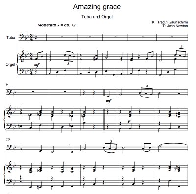 DL: (Traditional): Amazing Grace, TbOrg (Par2St)