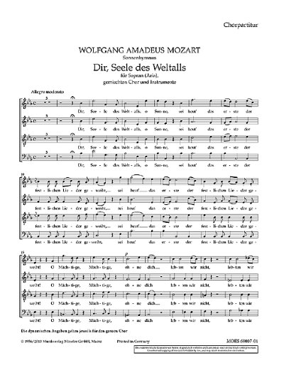 DL: W.A. Mozart: Dir, Seele des Weltalls (Chpa)