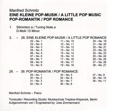 M. Schmitz: Mitspiel-CD "Eine kleine Pop-Musik" & "Pop Romantik"