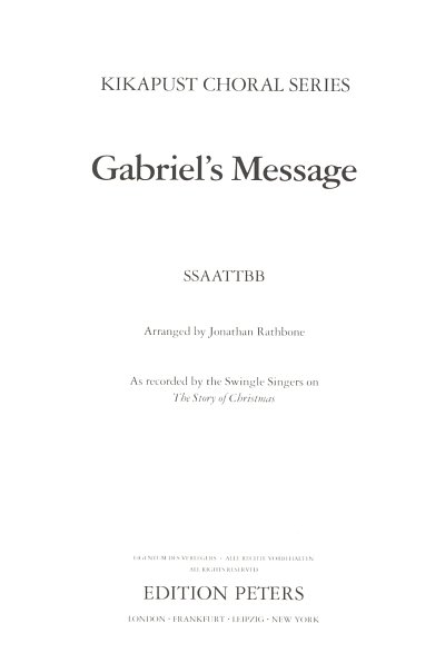 Gabriel's Message Kikapust Choral Series