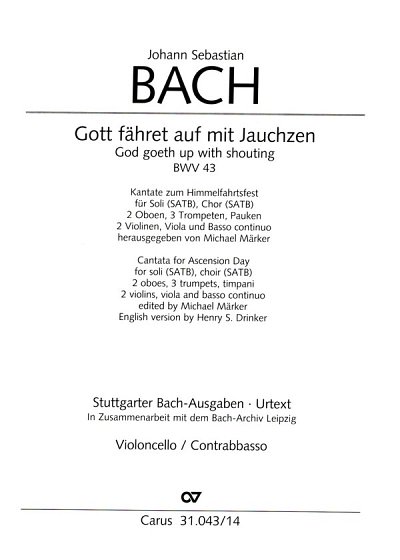 J.S. Bach: Gott fähret auf mit Jauchzen , 4GesGchOrch (VcKb)