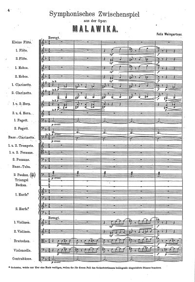 F. Weingartner: Symphonisches Zwischenspiel, Sinfo (Part.)
