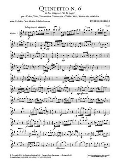 L. Boccherini: Quintet No.6 in G major G.450