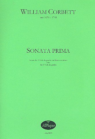 W. Corbett: Sonata prima für 2 Viole da gamba oder