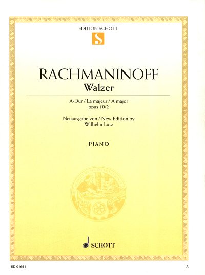 W. Rachmaninoff, Sergei Wassiljewitsch: Walzer A-Dur op. 10/2