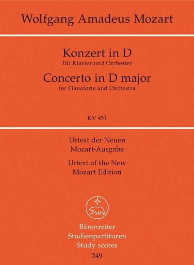 W.A. Mozart: Konzert Nr. 16 D-Dur KV 451, KlavOrch (Stp)