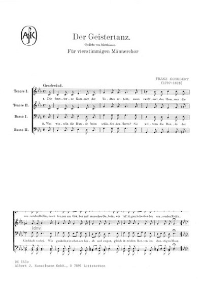 F. Schubert: Geistertanz, Mch (Chpa)
