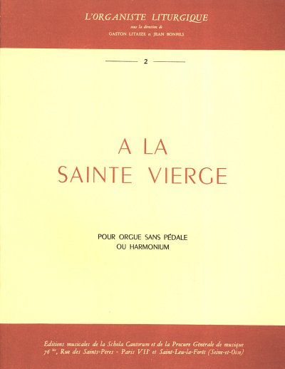 J. Bonfils: A la Saint Vierge, Orgm/Hrm
