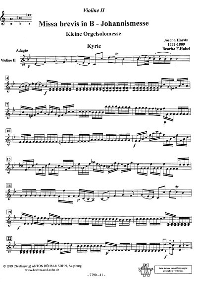 J. Haydn: Missa Brevis B-Dur Sancti Johannis De Deo Hob 22/7