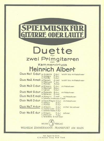 H. Albert: Acht Duette für 2 Primgitarren, Nr. 7