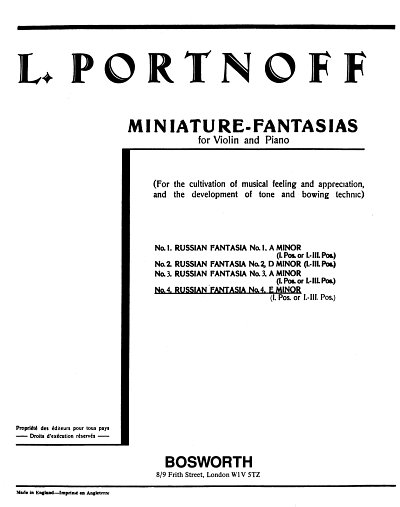 L. Portnoff: Russian Fantasy No. 4 in E m, VlKlav (KlavpaSt)