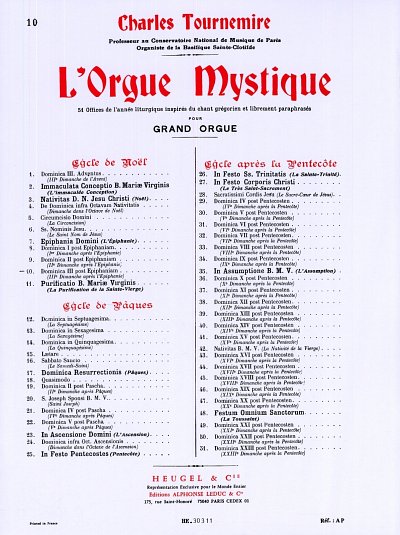 C. Tournemire: L'Orgue mystique Vol.10