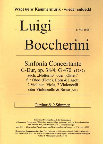 L. Boccherini: Oktett G-Dur Op 38/4 G 470