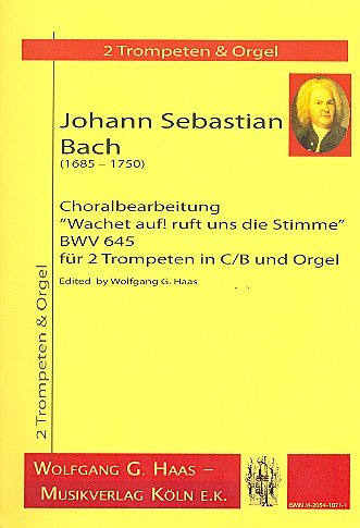 J.S. Bach: Wachet auf ruft uns die Stimm, 2Trp/Or (Orgpa+St)