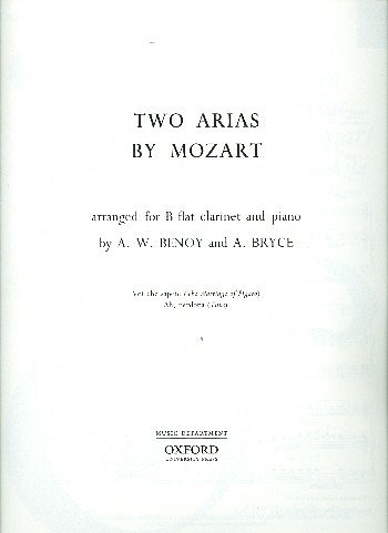 W.A. Mozart: Two Arias, KlarKlv (KlavpaSt)