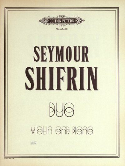 Shifrin: Duo für Violine und Klavier (1968/69)