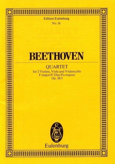 L. v. Beethoven: Quartett F-Dur Op 18/1 Eulenburg Studienpar