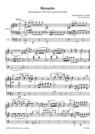 DL: J. Haydn: Menuetto Ochsen-Menuett, Hob. IX:27
