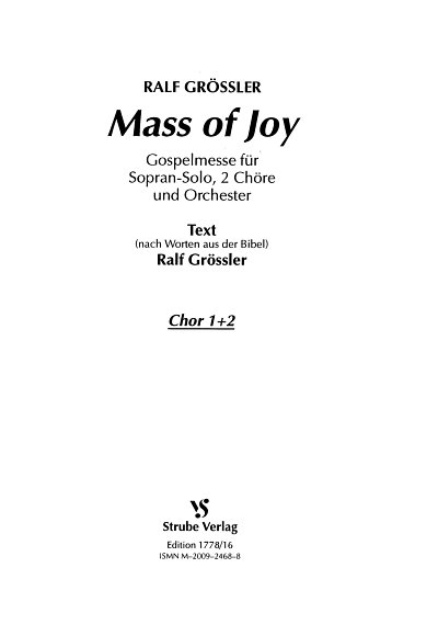 R. Grössler: Mass Of Joy - Gospelmesse
