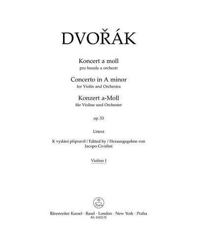 A. Dvořák: Concerto for Violin and Orchestra in A minor op. 53