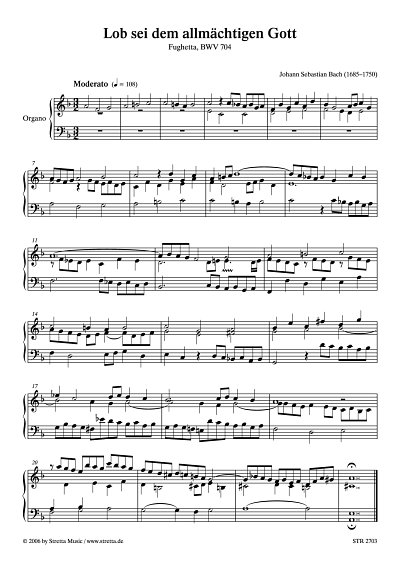 DL: J.S. Bach: Lob sei dem allmaechtigen Gott Fughetta, BWV 