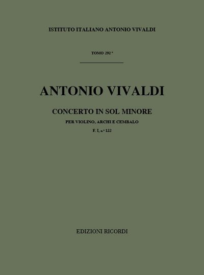 Concerto Per Violino, Archi E BC In Sol Min Rv 321 (Part.)
