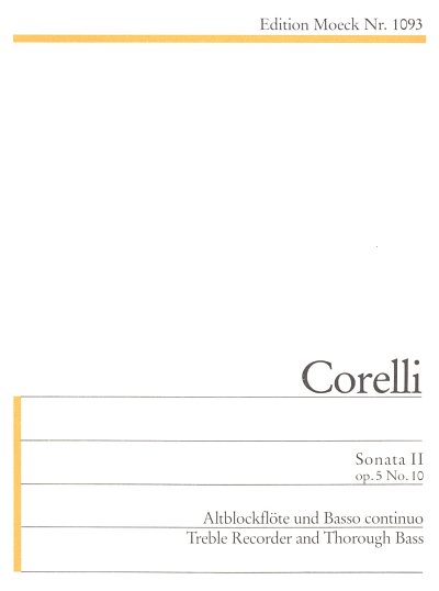 A. Corelli: Sonata II G-Dur op. 5/10, ABlfBc (Pa+St)