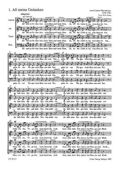 J. Rheinberger: Rheinberger: Weltliche Chormusik III für gemischte Stimmen (Gesamtausgabe, Bd. 21)