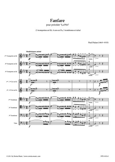 DL: P. Dukas: Fanfare, BrassB (Pa+St)
