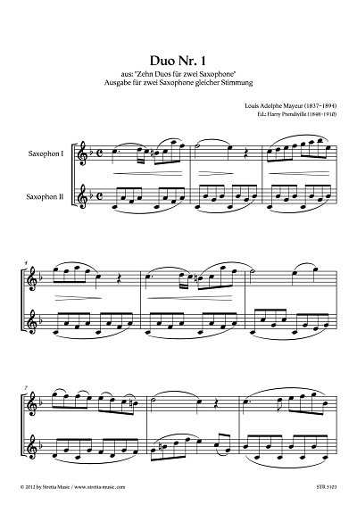DL: L.A. Mayeur: Duo Nr. 1 aus: Zehn Duos fuer zwei Saxophon