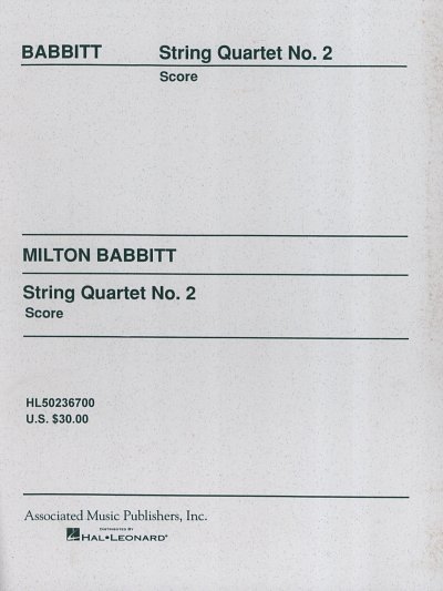 M. Babbitt: String Quartet No. 2 (1954), 2VlVaVc (Part.)