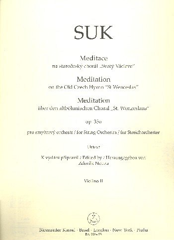J. Suk: Meditation über den altböhmischen Choral, Stro (Vl2)