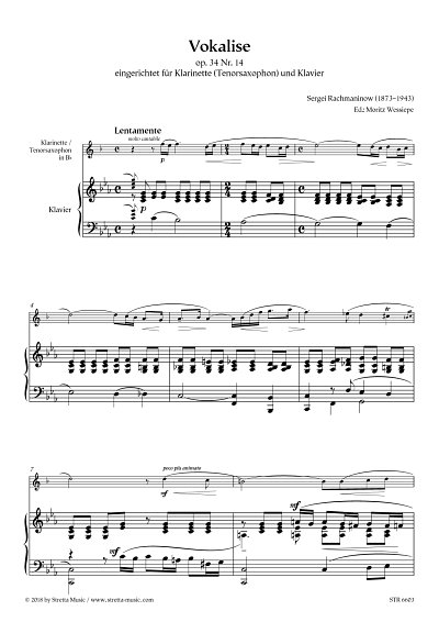 DL: S. Rachmaninow: Vokalise, KlarB/TsxKlv
