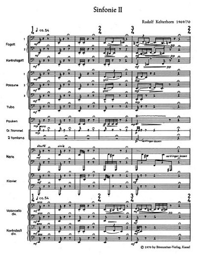 R. Kelterborn: Sinfonie II in zwei Sätzen (1969, Sinfo (Stp)