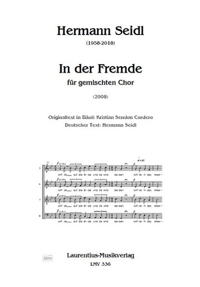 H. Seidl: In der Fremde für gemischten Chor, GCh4 (Part.)