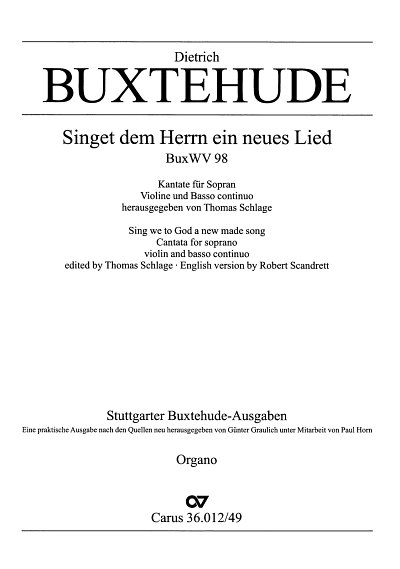 D. Buxtehude: Singet Dem Herrn Ein Neues Lied Buxwv 98