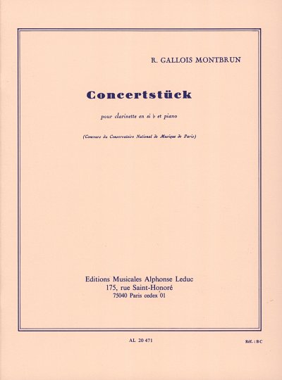 R. Gallois-Montbrun: Concertstück, KlarKlv (KlavpaSt)