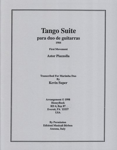 A. Piazzolla: Tango Suite - First Movement Honeyrock