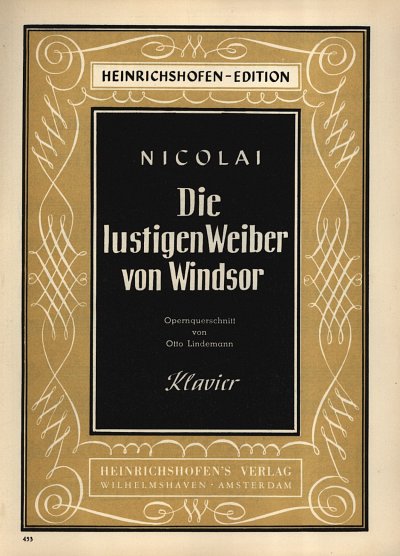O. Nicolai: Die lustigen Weiber von Windsor., Klav