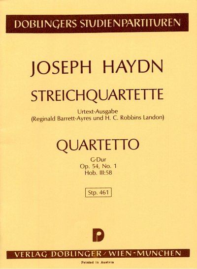 J. Haydn: Streichquartett G-Dur op. 54/1 Hob. III:58