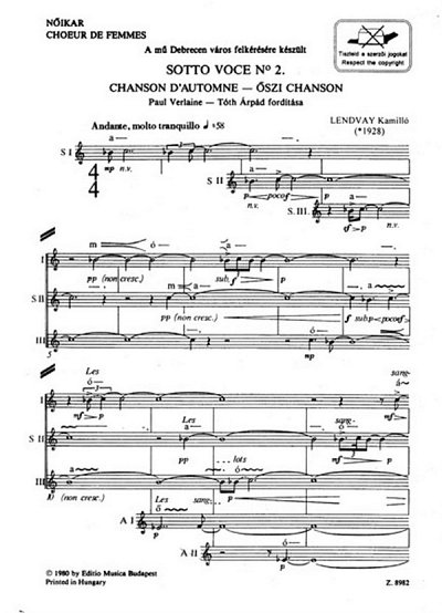 K. Lendvay: Sotto voce No.2, Fch8 (Chpa)
