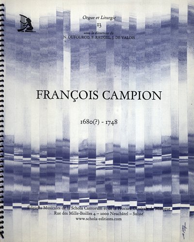 Champion, Francois (1680 - 1748): Pièces pour Luth "Collection pour grand orgue"