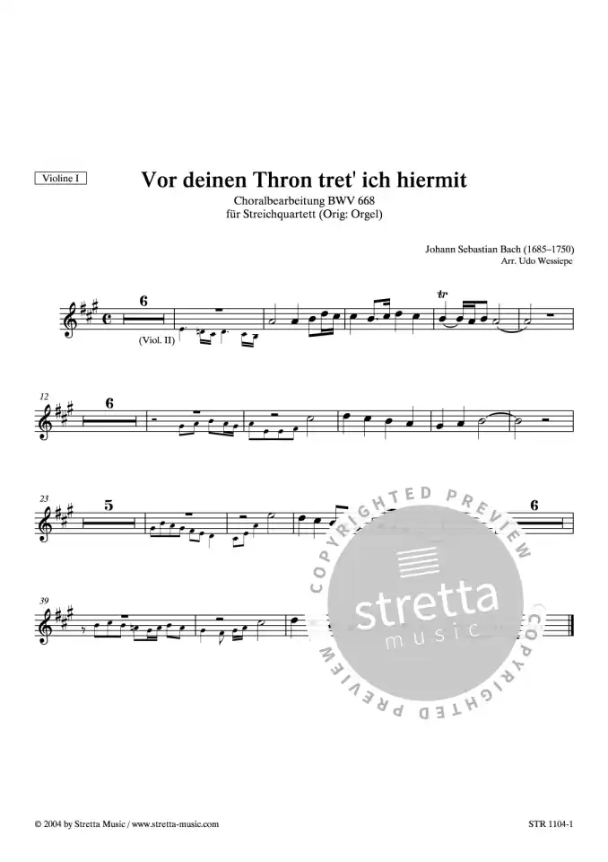 DL: J.S. Bach: Vor deinen Thron tret' ich hiermit Choralbear (1)