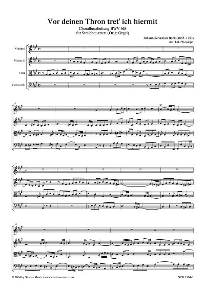 DL: J.S. Bach: Vor deinen Thron tret' ich hiermit Choralbear
