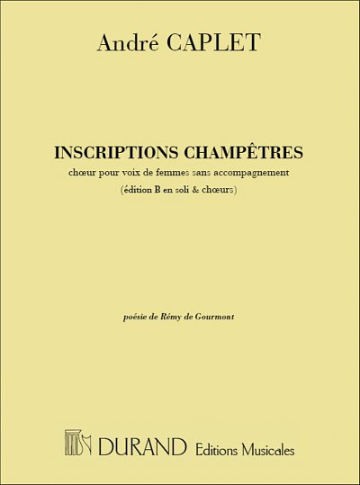 A. Caplet: Inscriptions Champetres