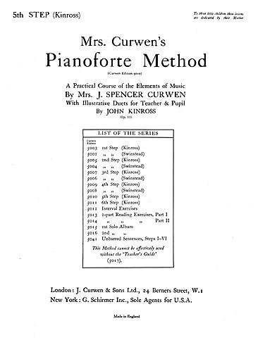 Mrs Curwen's Pianoforte Method, Klav4m (Bu)