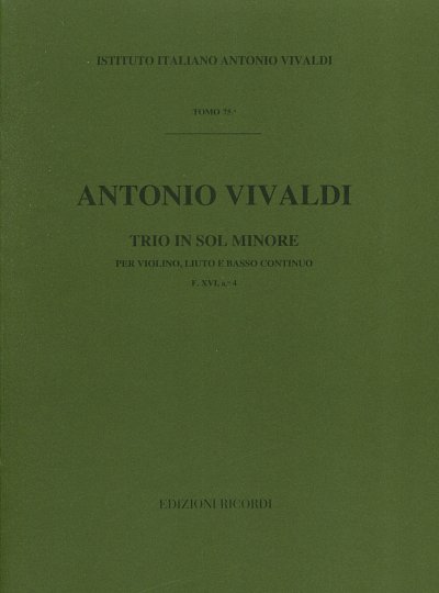 A. Vivaldi: Sonata per Violino, Liuto and BC in Sol  (Part.)