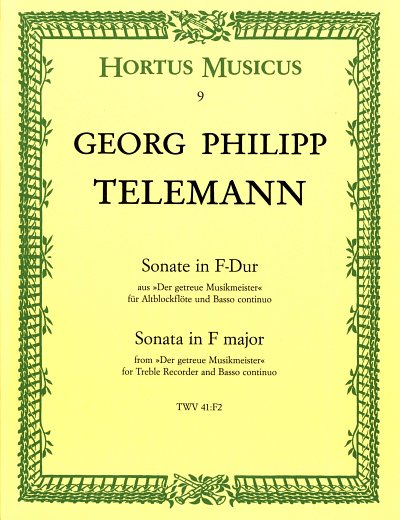 G.P. Telemann: Sonate F-Dur TWV 41:F2, ABlfBc (KlavpaSt)