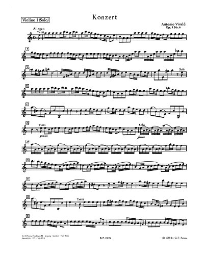 A. Vivaldi: Konzert für Violine, Streicher und Basso continuo a-Moll op. 3 Nr. 6 RV 356