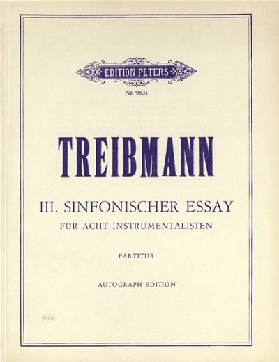 K.O. Treibmann: Sinfonischer Essay Nr. 3, Kamens (Part.)